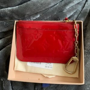 Louis Vuitton cherry red key chain wallet